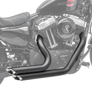 Short Shot Exhaust Pipes compatible with Harley Davidson Sportster 883 Iron 09-13 black Craftride