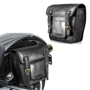 Set 2X Leder Satteltasche für Indian Chief / Bobber / Dark Horse Seitentasche Craftride SV4 schwarz_1
