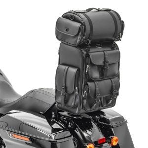 Sissybar Tasche für Harley Softail Standard Hecktasche Craftride DLX mit Gepäckrolle_1