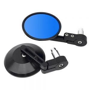 Motorcycle handlebar end mirror with ECE Craftride RL4 rearview mirror pair black