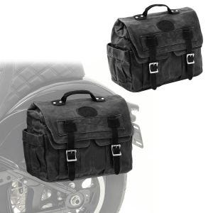 Set 2x Seitentasche für Harley Davidson Softail Low Rider / S Satteltasche Craftride CV1 schwarz_1