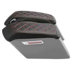 Cover kompatibelt med sidekasselåg kompatibel med Harley Davidson Touring Models 14-23 Låg Cover Craftride rød