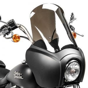 Fairing for Harley Dyna Low Rider / Street Bob Craftride MG5 with windshield black-matt light smoke