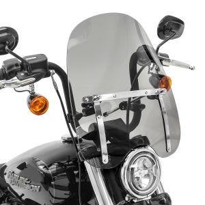 Motorbike Windshield Craftride CW1 for Chopper / Cruiser / Custombikes dark smoke