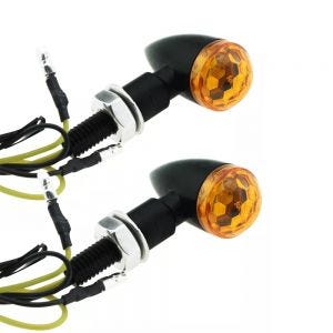 LED Blinker Motorrad Lumitecs RV30 mit E-Prüfzeichen für Chopper vorne-hinten gelb schwarz