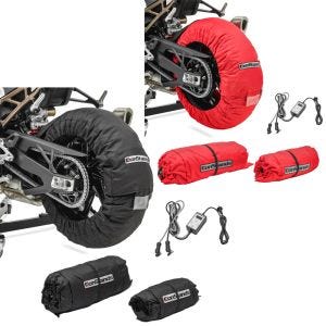 Set: Tyre Warmers Set Snaefell 30-99°C digital for front and rear wheel + Tyre Warmers Set 30-99°C digital for front and rear wheel red