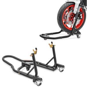 Set: Dolly Rear Paddock Stand ConStands Mover II Racing black matt + Front Paddock Stand Movable Dolly Constands XB2 black