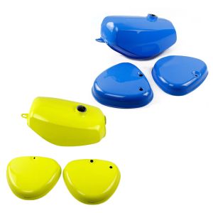Set: Simson S51 / S70 Tank / 2x Petrol Tank with side cover yellow + blue