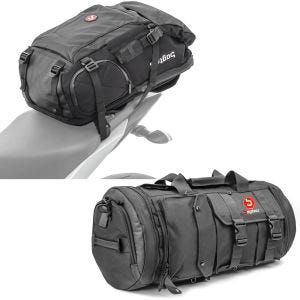 Set: Motorcycle Backpack HX5 waterproof 45Ltr with helmet strap Bagtecs with Motorcycle Tail bag TB8 Roll bag 35Ltr blk