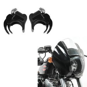 Set: Lampenmaske für Harley Davidson Dyna / Sportster Q1 + Windschild Kit 39mm für Harley Sportster 88-20 Dyna 91-05_1