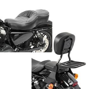 Set: Sitzbank für Harley Davidson Sportster 04-20 VM2 Sitz + Sissybar Harley Sportster 04-20 DS mit Rack_1