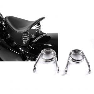 Set: Bobber Solositz mit Grundplatte in schwarz + Federn Haarnadel Hairpin für Bobber Solo Sitz 2,5" chrom_1
