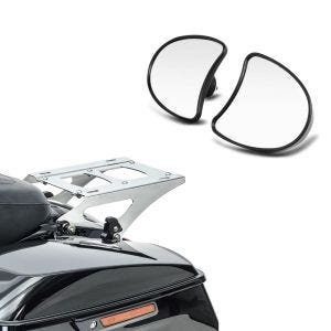 Set: Gepäckträger TP Abnehmbar für Harley Touring Modelle 14-21 chrom + Verkleidungsspiegel für Harley- Electra/ Street-Glide 14-19 schwarz_1
