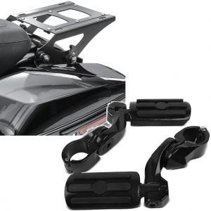 Set: Gepäckträger TP Abnehmbar für Harley Touring Modelle 14-21 schwarz + Sturzbügel Fussrasten für 32mm CF1 schwarz_1