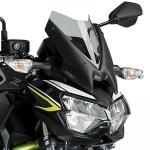 Pare-brise Nakedbike pour Kawasaki Z 650 20-22 gris fumé Pare-brise Puig New Generation Sport