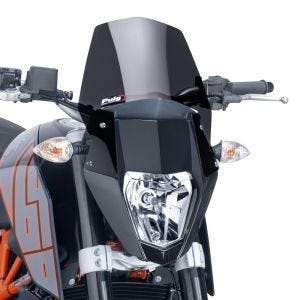 Windshield compatible with KTM 690 Duke / R 12-19 Dark Smoke Puig NG Sport