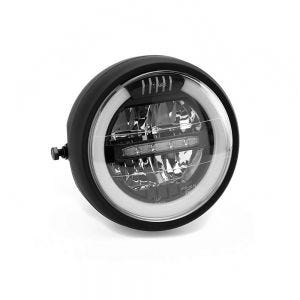 LED motorkoplamp 7 inch voor Chopper, Cafe Racer, Costum en Naked Bikes Puig zwart