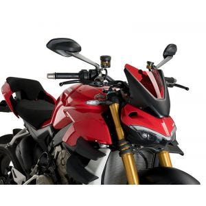 Nakedbike-Scheibe kompatibel mit Ducati Streetfighter V4 / S 20-23 rot Windschild Puig New Generation Sport 20467R