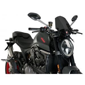 Nakedbike screen for Ducati Monster 937 21-22 dark tinted windshield Puig New Generation Sport
