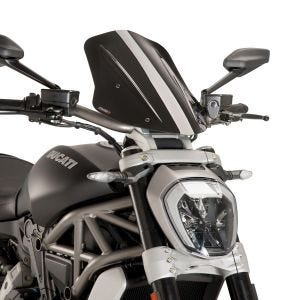 Nøgen cykelskærm til Ducati X Diavel/S 16-18 Puig 8922N New Generation Touring sort