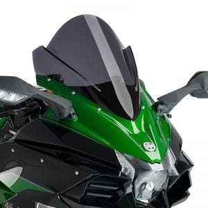 Parabrisas Racing para compatible con Kawasaki Ninja H2 SX 18-23 fumé scuro Puig