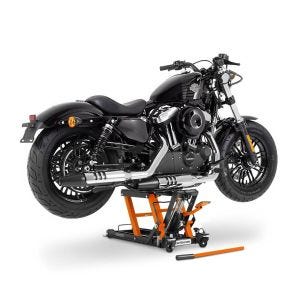 Motorrad Hebebühne ConStands Mid-Lift L Motorradhebebühne Motorradheber Scherenheber Hydraulisch für Chopper bis 680kg in orange