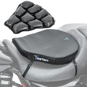 Motorbike Air cushion Tourtecs Air Deluxe ML Comfort seat cushion in black