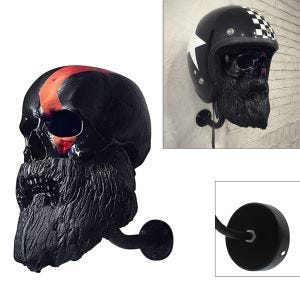 Soporte para casco de moto soporte de pared Skull XGP MH12 Perchero negro