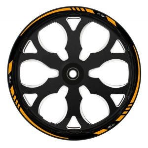 Motorcycle wheel Stripes Racing Style for 17 Inch wheels rim edge sticker Zaddox orange