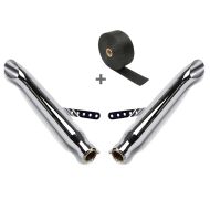 Set TO4 2x Endschalldämpfer Turn Out und Hitzeschutzband für Honda VT 750 S/ 1300 CX Fury Craftride_1