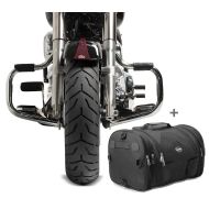Set Sturzbügel Mustache und Hecktasche RB1 Craftride für Harley Davidson Softail 00-17 chrom_1