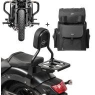 Sissybar Set für Kawasaki Vulcan S 15-20 mit Sturzbügel und Sissybartasche Craftride RH13-1_1