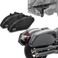 Set: Seitenkoffer passend für Harley Davidson Low Rider / S / ST 18-24 mit Halter Craftride HB13 + Sturzbügel + Innentaschen