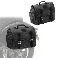 Set 2x Motorrad Satteltasche Canvas mit Innentasche CV1 Seitentasche schwarz_1