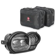 Set: LED Scheinwerfer für BMW R 1200 GS 04-12 Hauptscheinwerfer mit ECE Lumitecs QL4 + Vario Koffer Innentaschen für BMW R 1200 GS / Adventure 04-12 Koffertaschen Bagtecs MV1_1