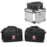 Set: Bolsas interiores compatible con BMW R 1250 /1200 GS /Adventure 04-21 maletas aluminio Bagtecs MS1 + Bolsa addicional baul aluminio compatible con BMW R 1200 GS / Adventure 04-18 Bagtecs BF1