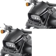 2x Scheinwerfer Windschild Frontmaske passend für Harley Davidson Softail Fat Bob 18-19 Fly Screen Craftride schwarz Spar-Set