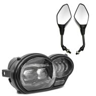 Faros LED compatible con BMW R 1200 GS 04-12 QL4 + retrovisor ECE