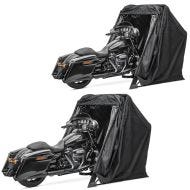 Sarja 2x moottoripyöräteltta autotalli universaali kokoontaitettava autotalli moottoripyörätalli Motoguard XXL musta
