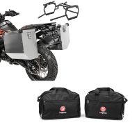 Set: Alu Koffer Set 34-40L für BMW R 1200 GS / Adventure 13-18 mit Kofferträger Bagtecs Atlas + Alukoffer Innentaschen für BMW R 1250 / 1200 GS / Adventure 04-21 Koffer Taschen Bagtecs MS1_1