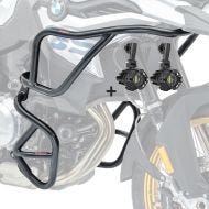Set Sturzbügel oben unten + Scheinwerfer für BMW F 850 GS / F 750 GS 18-20 Motoguard schwarz_1