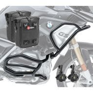 Set Sturzbügel oben unten + Scheinwerfer L2 für BMW R 1200 GS Rallye 17-18 + Taschen Motoguard schwarz CB4_1