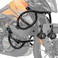 Set Sturzbügel oben unten + Scheinwerfer für KTM 390 Adventure 20-21 Motoguard schwarz_1
