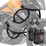 Set Sturzbügel oben unten + Scheinwerfer für KTM 390 Adventure 20-21 + Taschen Motoguard schwarz_1