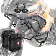 Set Sturzbügel + Scheinwerfer L2 passend für KTM 1290 Super Adventure R / S 21-24 + Taschen Motoguard schwarz