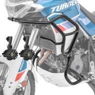 Set Paramotore alto basso + Faro ausiliario compatibile con Aprilia Tuareg 660 22-24 nero Motoguard