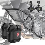 Set Sturzbügel + Zusatzscheinwerfer + Sturzbügeltasche passend für Yamaha Tracer 9 / GT 21-24 Motoguard KT11 schwarz