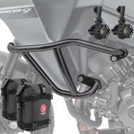 Set Sturzbügel + Zusatzscheinwerfer + Sturzbügeltasche passend für Yamaha Tracer 9 / GT 21-24 Motor Schutzbügel Motoguard TK9
