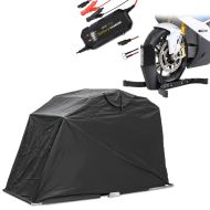 Motorrad Zeltgarage XL Set mit Montageständer und Batterieladegerät Motoguard_1