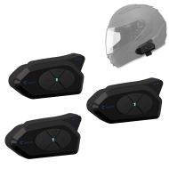 Set 3x Intercom-moottoripyörä Tourtecs GoCom4 Bluetooth-viestintäjärjestelmä kuulokkeilla IP65 langattomalla
